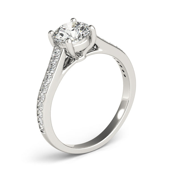 Jagger Pave Engagement Ring in Round White Gold