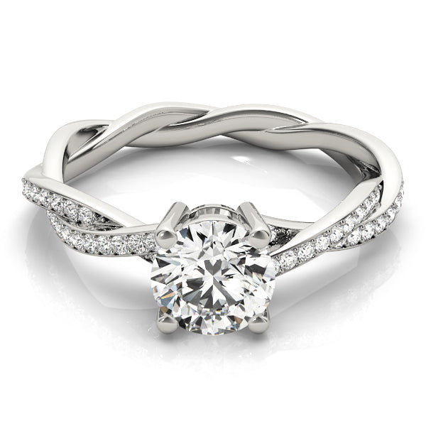 Bassey Nature Inspired Engagement Ring in Round White Gold