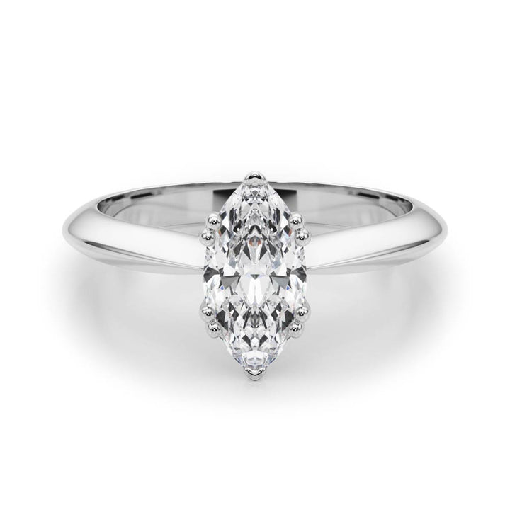 Mayfair Double Prong Marquise Engagement Ring in White Gold
