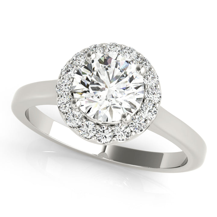 Blackpool Halo Engagement Ring in Round White Gold