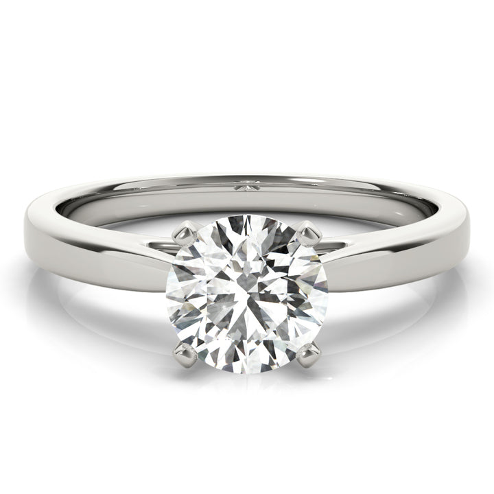 Durham Cathedral Solitaire Engagement Ring in Round White Gold