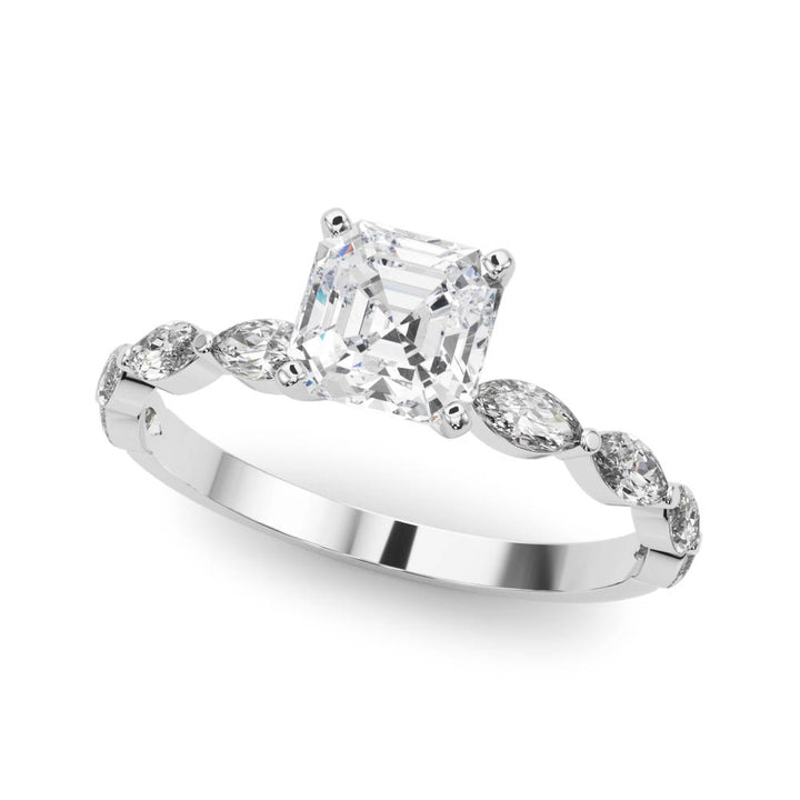 Ozzy Marquise Pave Side Stone Engagement Ring