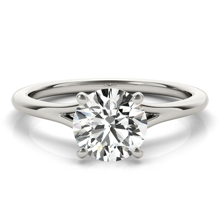 Nottingham Criss Cross Solitaire Engagement Ring in Round White Gold