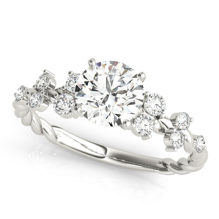 Dorian Twisted Side Stone Engagement Ring