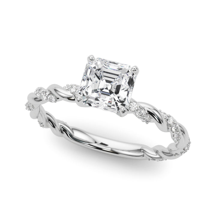 Lyric Twisted Single Pave Engagement Ring