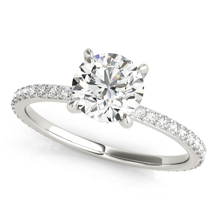 Brecon Hidden Halo Engagement Ring in Round White Gold