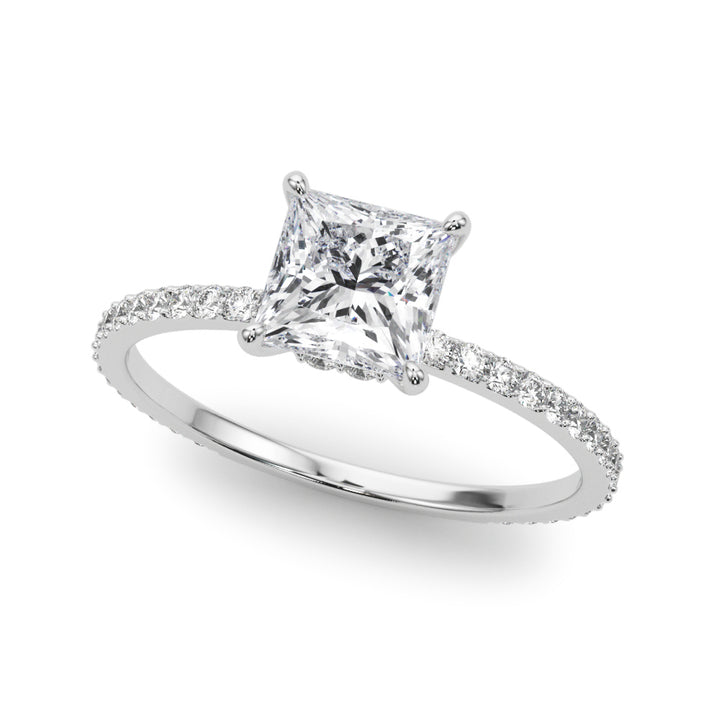 Loch Lomond Hidden Halo Engagement Ring in White Gold