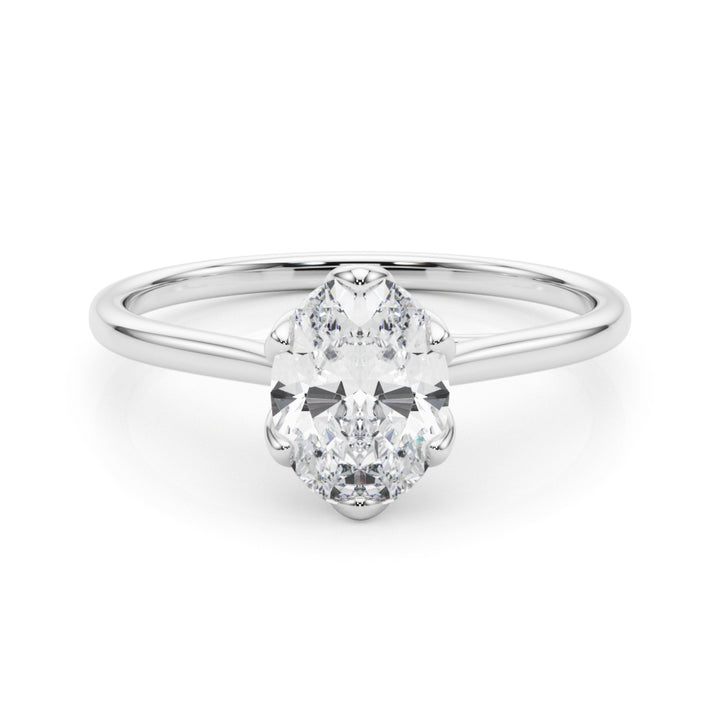 Byron Solitaire Engagement Ring in Oval White Gold