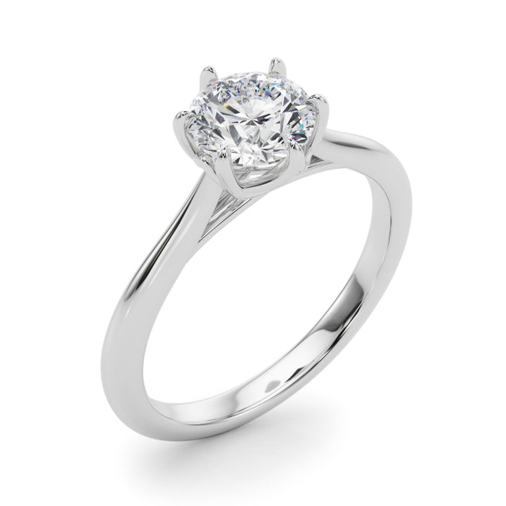 Warwick Six Prong Solitaire Engagement Ring in Round White Gold