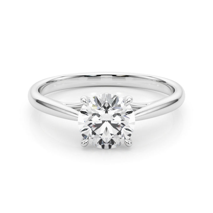 Killarney Tapered Shank Solitaire Engagement Ring in Round White Gold