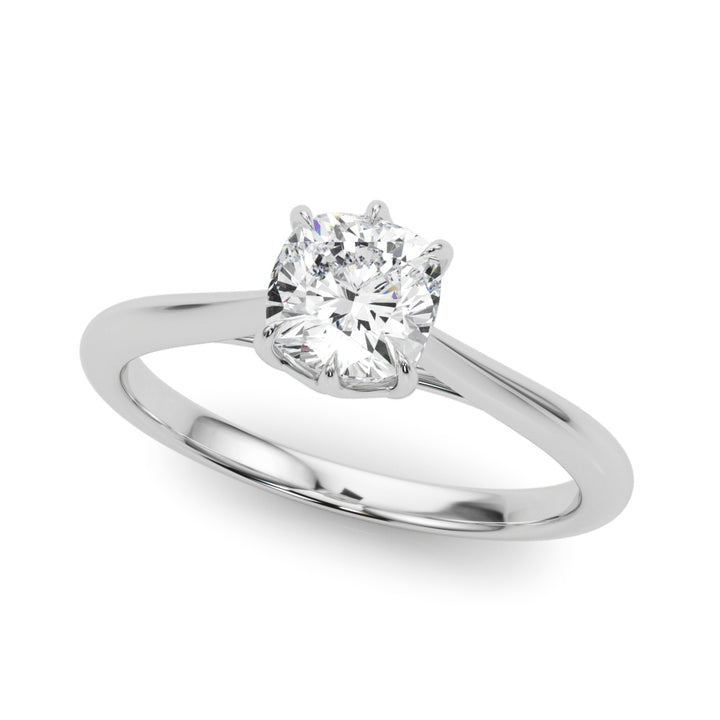 Dover Thin Solitaire Engagement Ring in Cushion White Gold