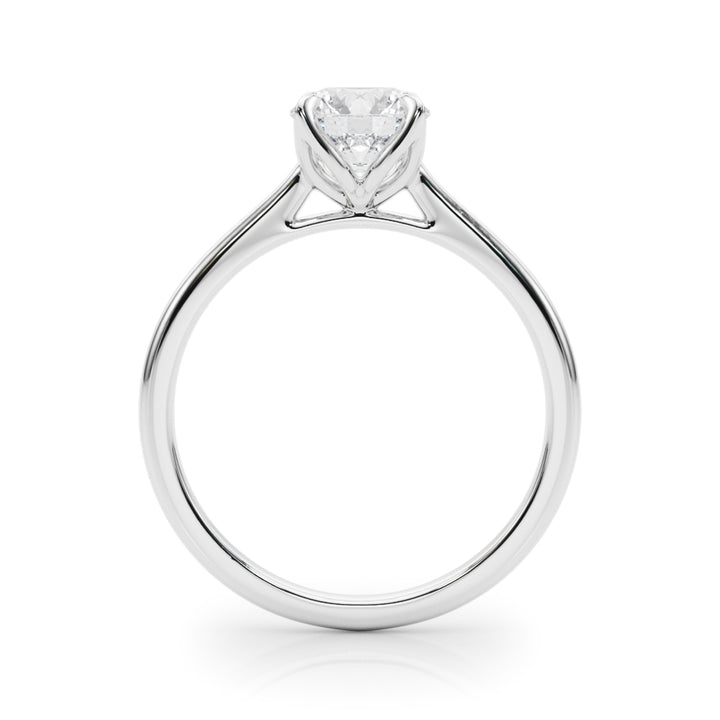 Brighton Leaf Solitaire Engagement Ring in Round White Gold