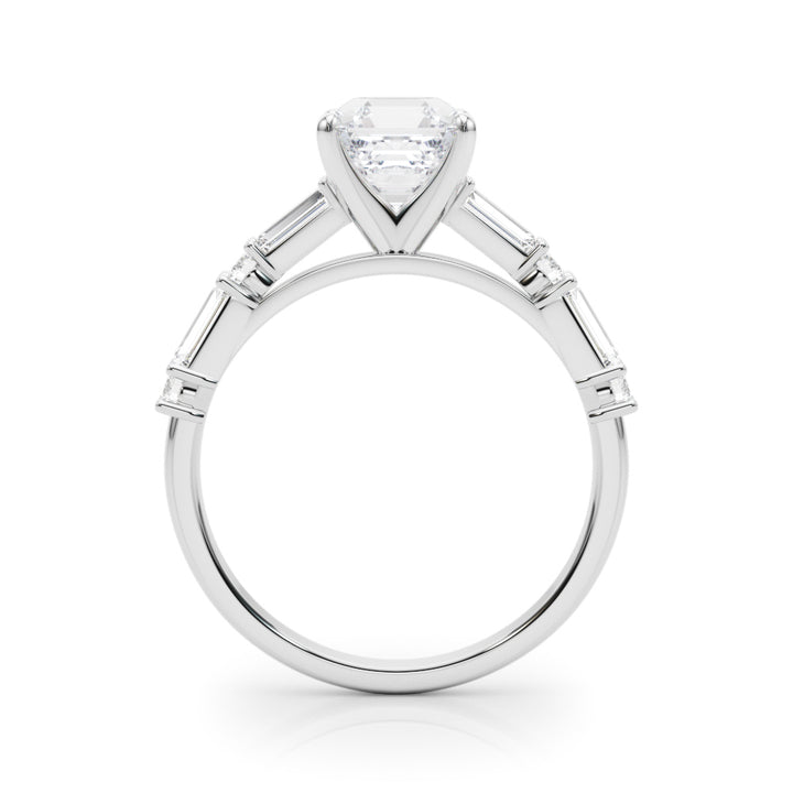 Sting Pave Engagement Ring in Round White Gold