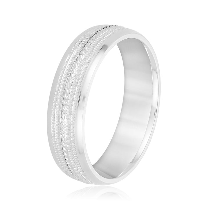 Jack 6mm Mens Band in Platinum