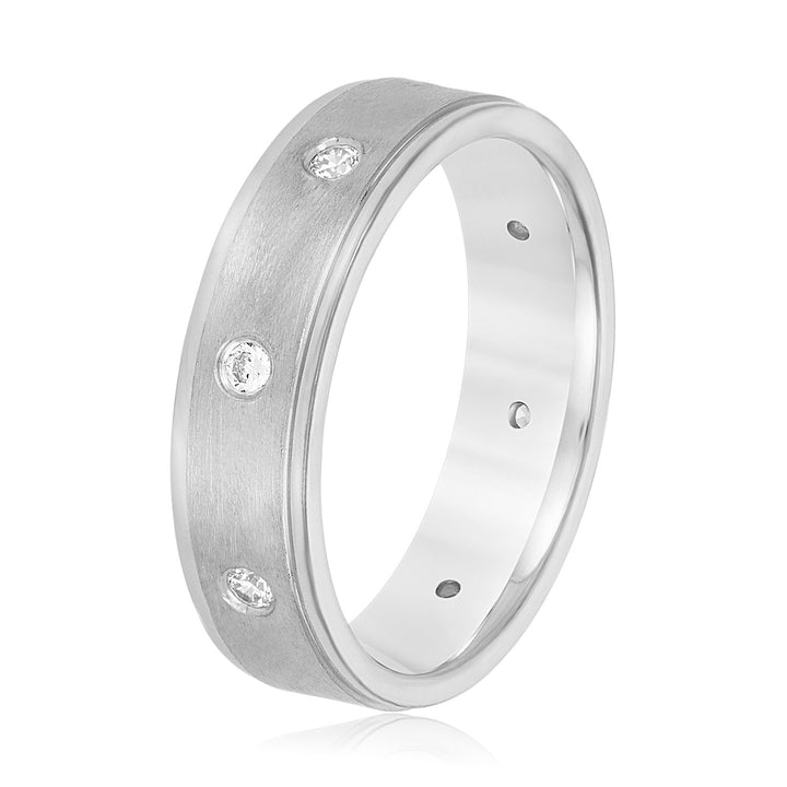 Hudson 6mm Mens Diamond Band in Platinum
