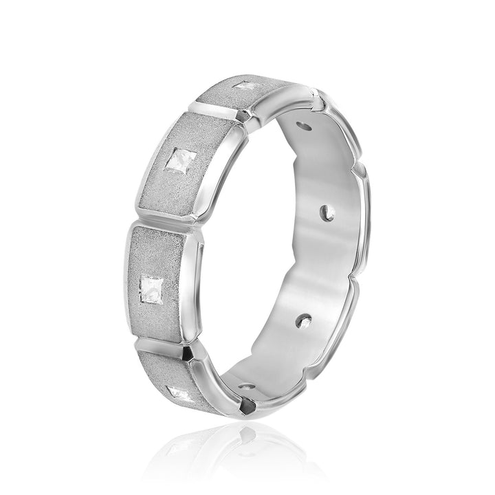 Archer 6mm Mens Diamond Band in Platinum