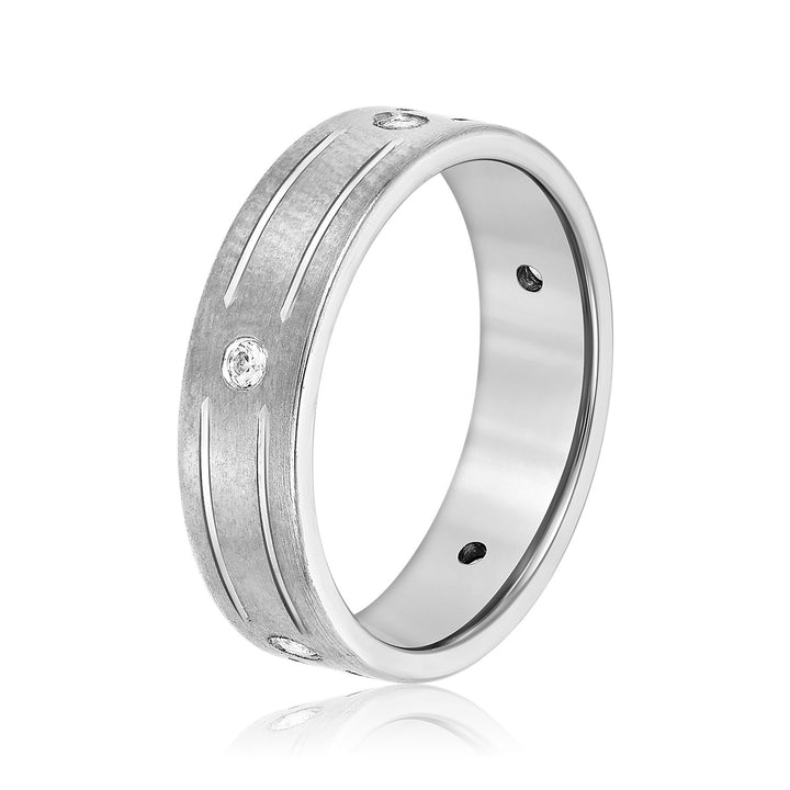 Ethan 6mm Mens Diamond Band in Platinum