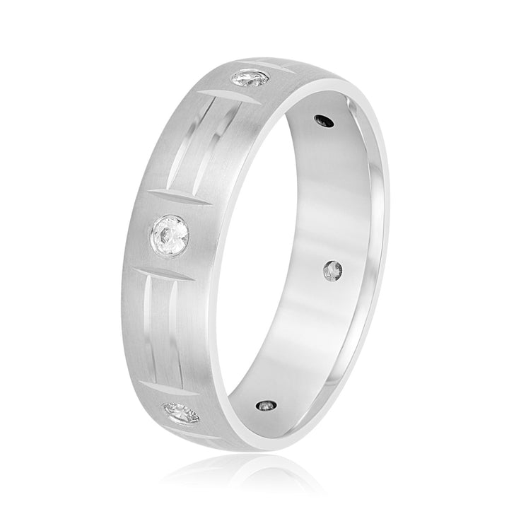 Alexander 6mm Mens Diamond Band in Platinum