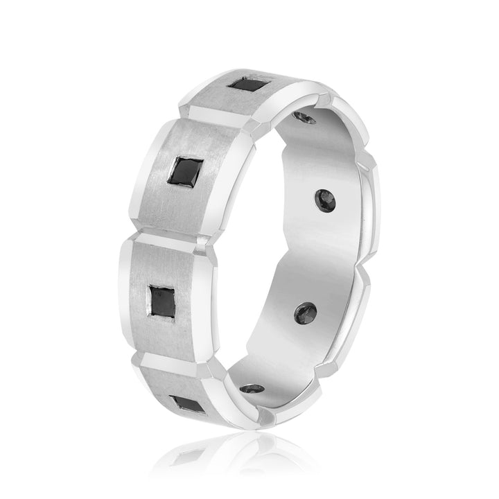 Piers 7mm Mens Diamond Band in Platinum