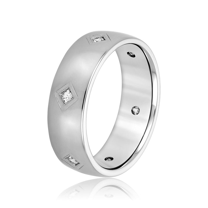 Roland 7mm Mens Diamond Band in Platinum