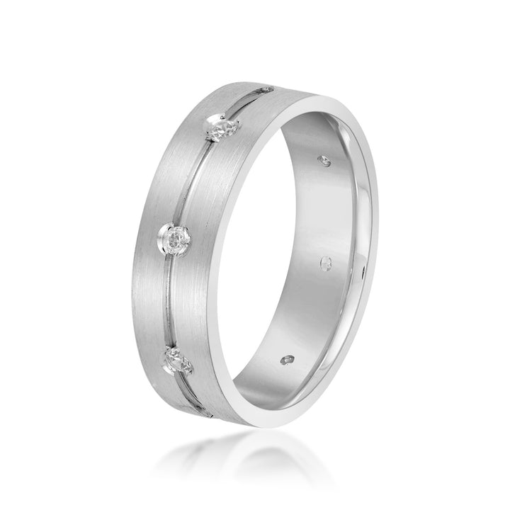 Simon 6mm Mens Diamond Band in Platinum