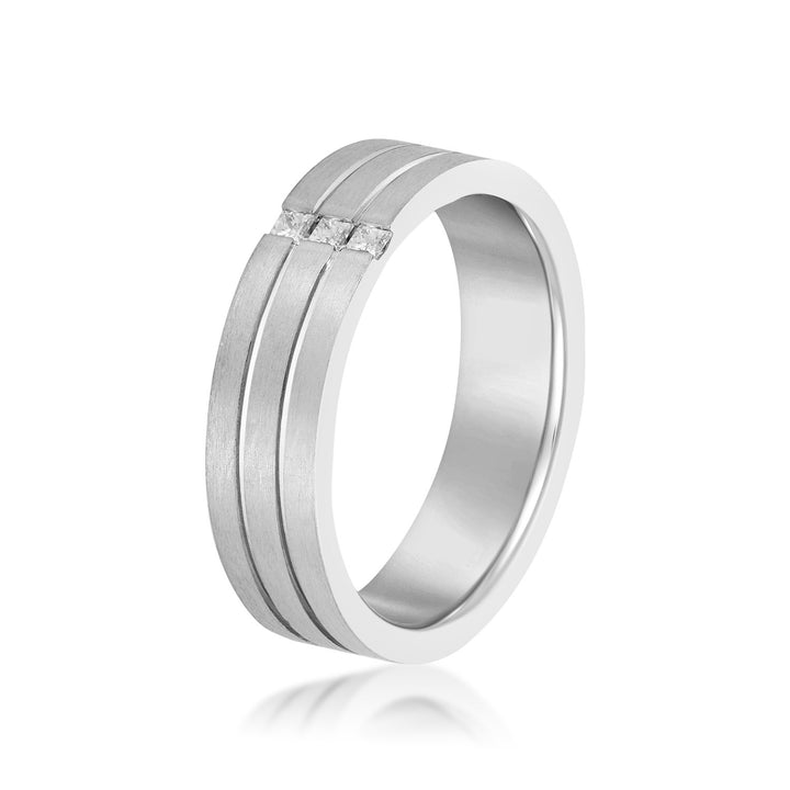 Tristan 6mm Mens Diamond Band in Platinum