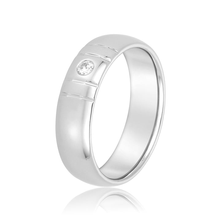 Wilfred 6mm Mens Diamond Band in Platinum
