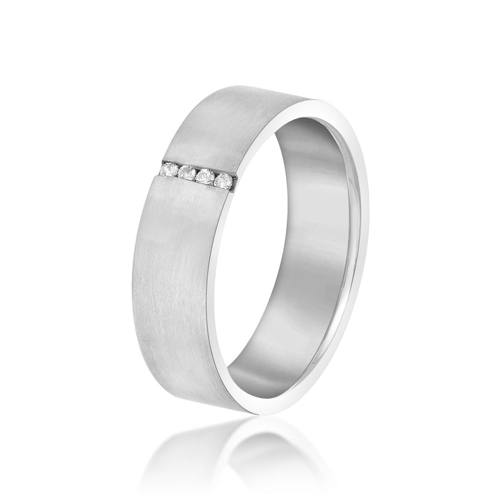 Lewis 6mm Mens Diamond Band in Platinum
