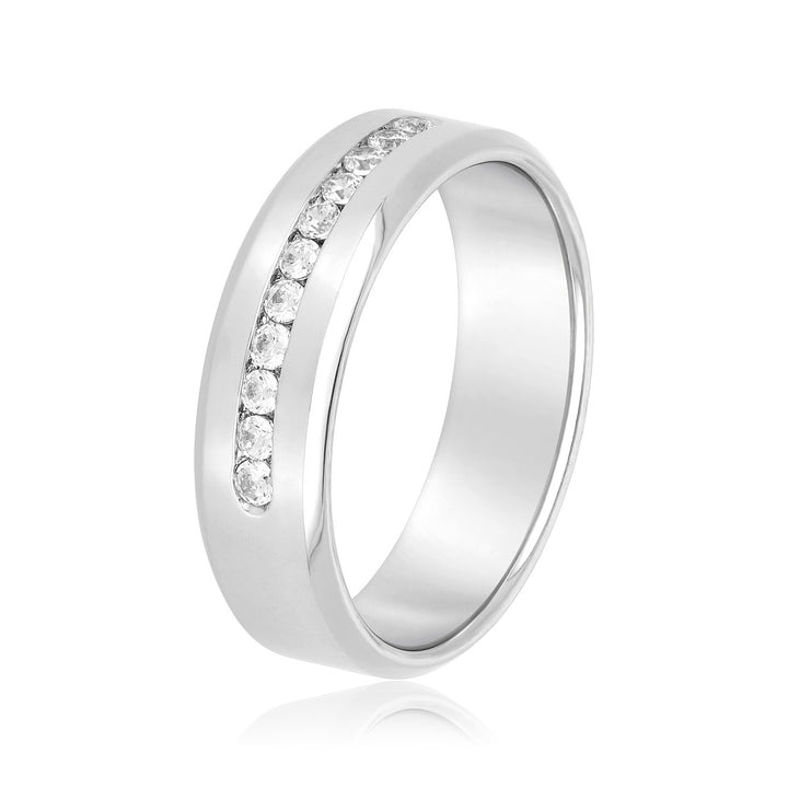 Hugo 6mm Mens Diamond Band in Platinum