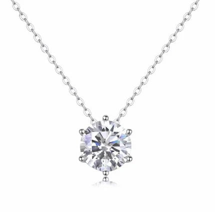 1 Carat round Moissanite Pendant in