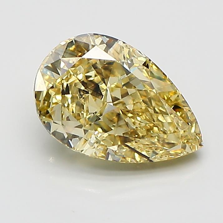 1.55CT Pear Cut Coloured Lab Grown Diamond YELLOW | SI1 | IGI Certified