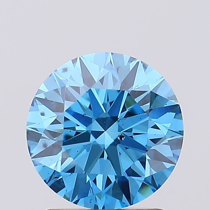 1.55CT Round Cut Coloured Lab Grown Diamond BLUE | SI1 | IGI Certified