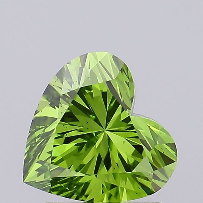 1.51CT Heart Cut Coloured Lab Grown Diamond GREEN | VS2 | IGI Certified