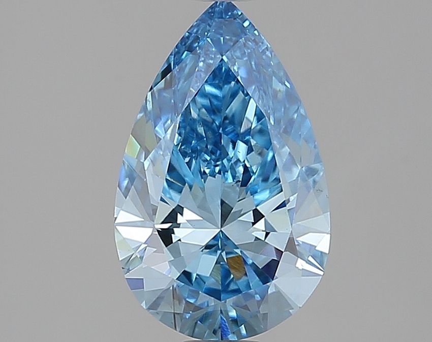 1.5CT Pear Cut Coloured Lab Grown Diamond BLUE | VS1 | IGI Certified