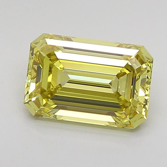 1.52CT Emerald Cut Coloured Lab Grown Diamond YELLOW | VVS2 | IGI Certified