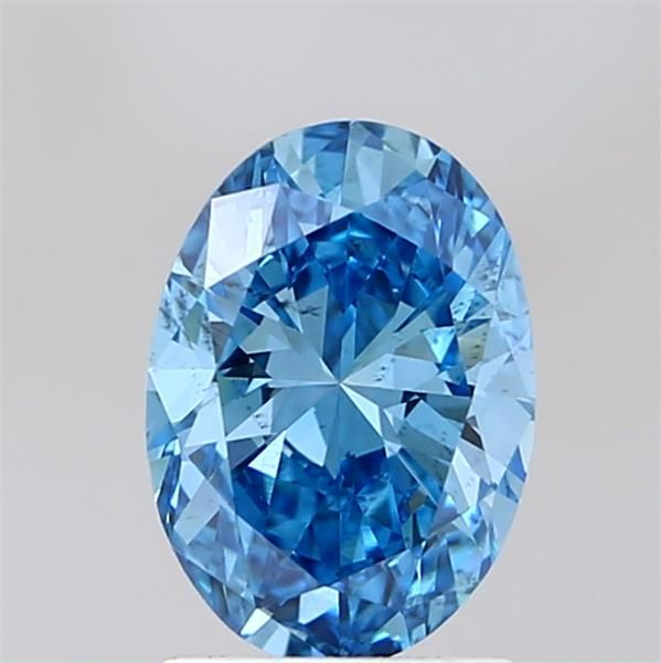 1.54CT Oval Cut Coloured Lab Grown Diamond BLUE | SI1 | IGI Certified