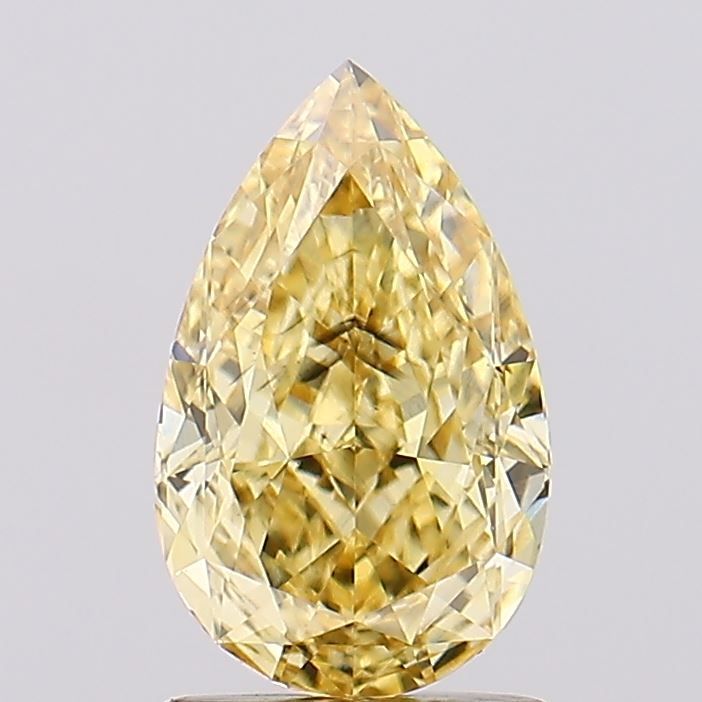 1.52CT Pear Cut Coloured Lab Grown Diamond YELLOW | SI1 | IGI Certified