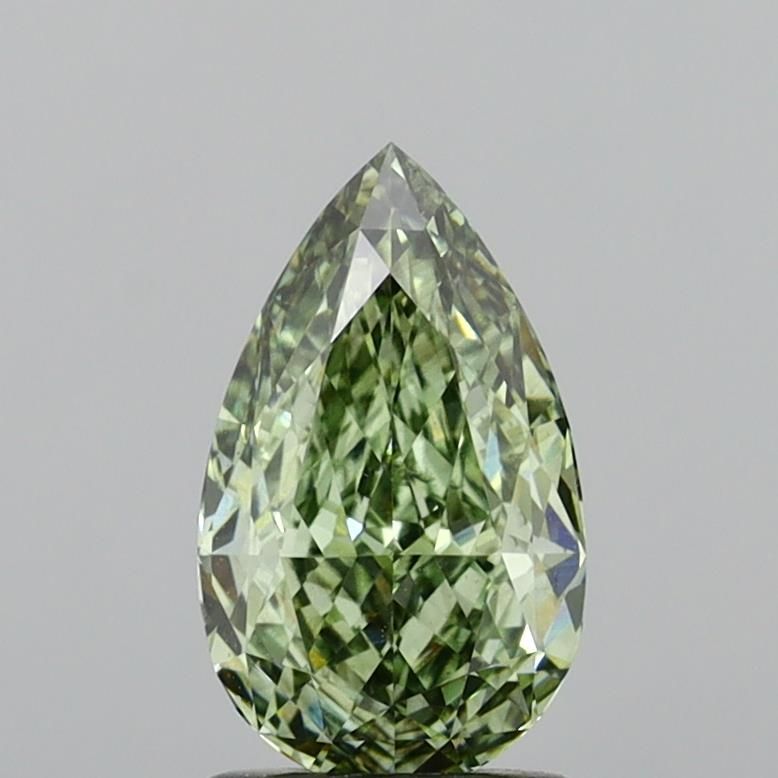 1.58CT Pear Cut Coloured Lab Grown Diamond GREEN | SI1 | IGI Certified