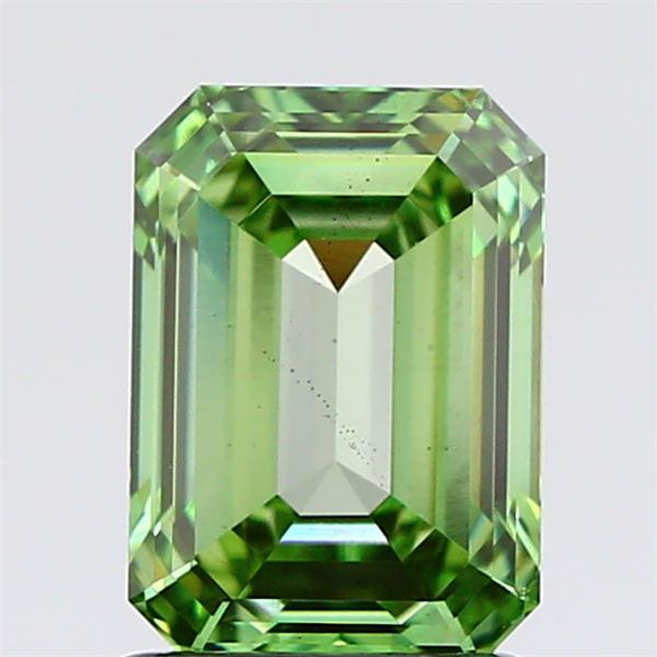 1.56CT Emerald Cut Coloured Lab Grown Diamond GREEN | SI1 | IGI Certified