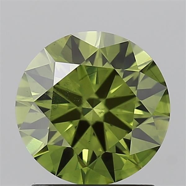 1.52CT Round Cut Coloured Lab Grown Diamond GREEN | SI1 | IGI Certified