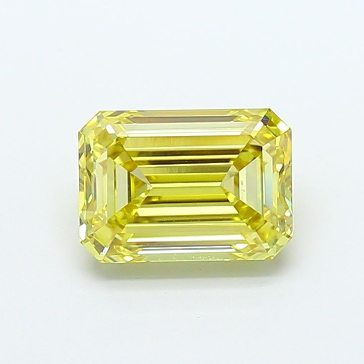 2.42CT Emerald Cut Coloured Lab Grown Diamond YELLOW | VVS1 | IGI Certified