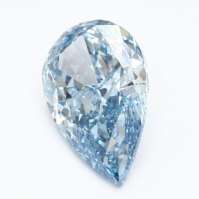 1.59CT Pear Cut Coloured Lab Grown Diamond Blue | VS2 | IGI Certified