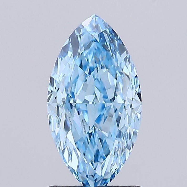 1.66CT Marquise Cut Coloured Lab Grown Diamond BLUE | VVS2 | IGI Certified