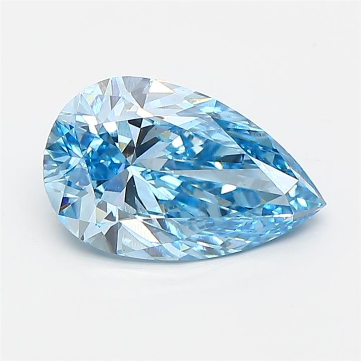 1.51CT Pear Cut Coloured Lab Grown Diamond BLUE | VS1 | IGI Certified