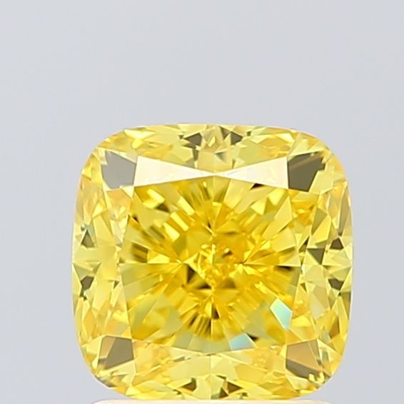 1.51CT Cushion Cut Coloured Lab Grown Diamond YELLOW | VVS2 | IGI Certified