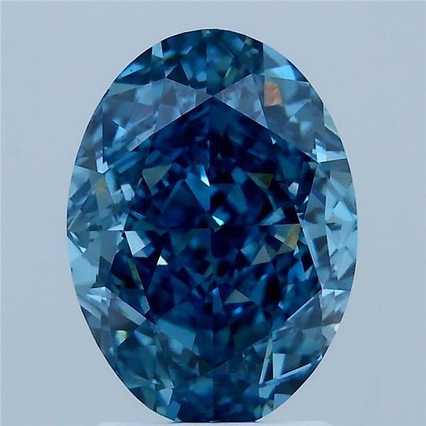 3.01CT Oval Cut Coloured Lab Grown Diamond BLUE | VS1 | IGI Certified