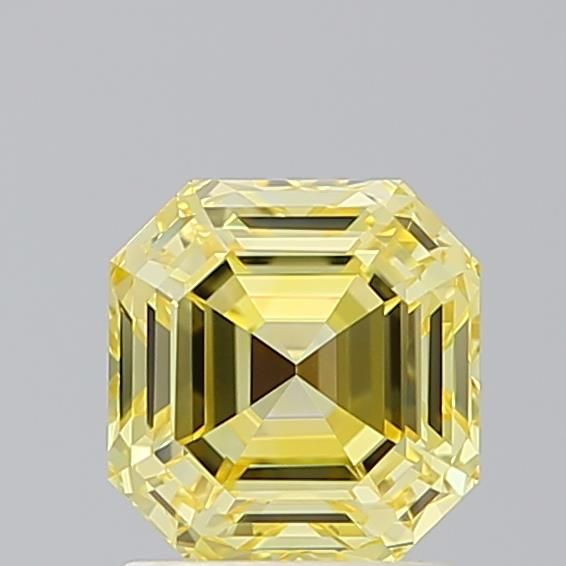 1.84CT Asscher Cut Coloured Lab Grown Diamond YELLOW | VVS1 | IGI Certified