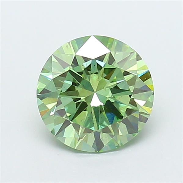2.0CT Round Cut Coloured Lab Grown Diamond GREEN | SI1